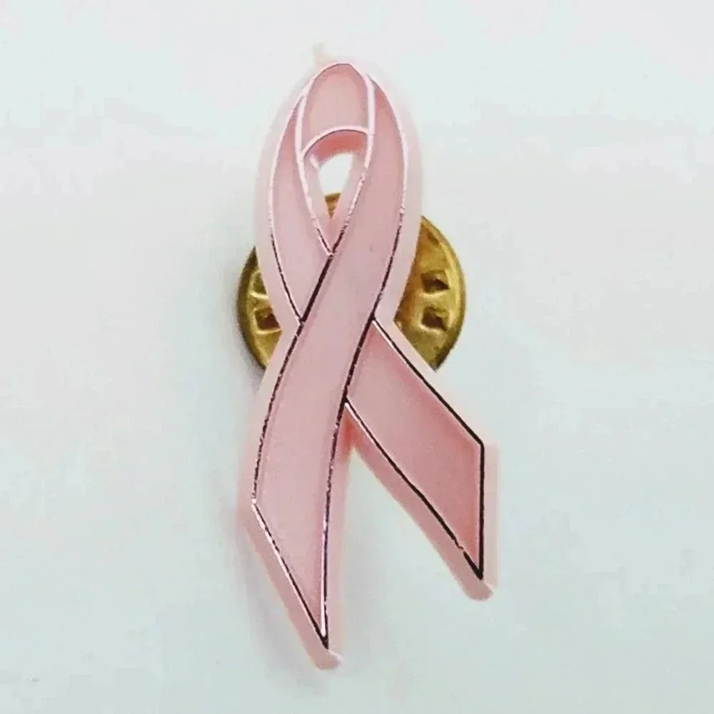 Breast Cancer Awareness Pink Ribbon Lapel Hat Pin